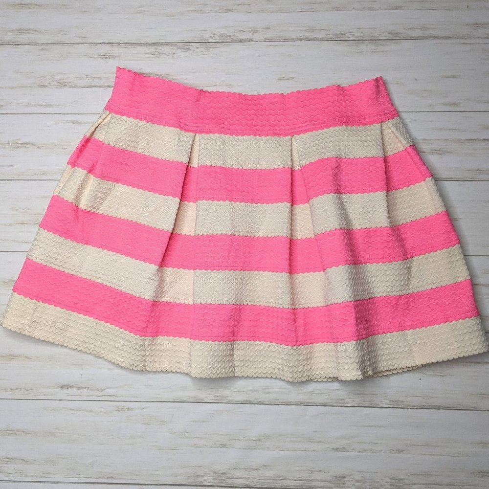 NWT Jealous Tomato Skirt L Stretch Pleat Stripe
